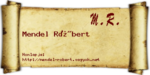 Mendel Róbert névjegykártya